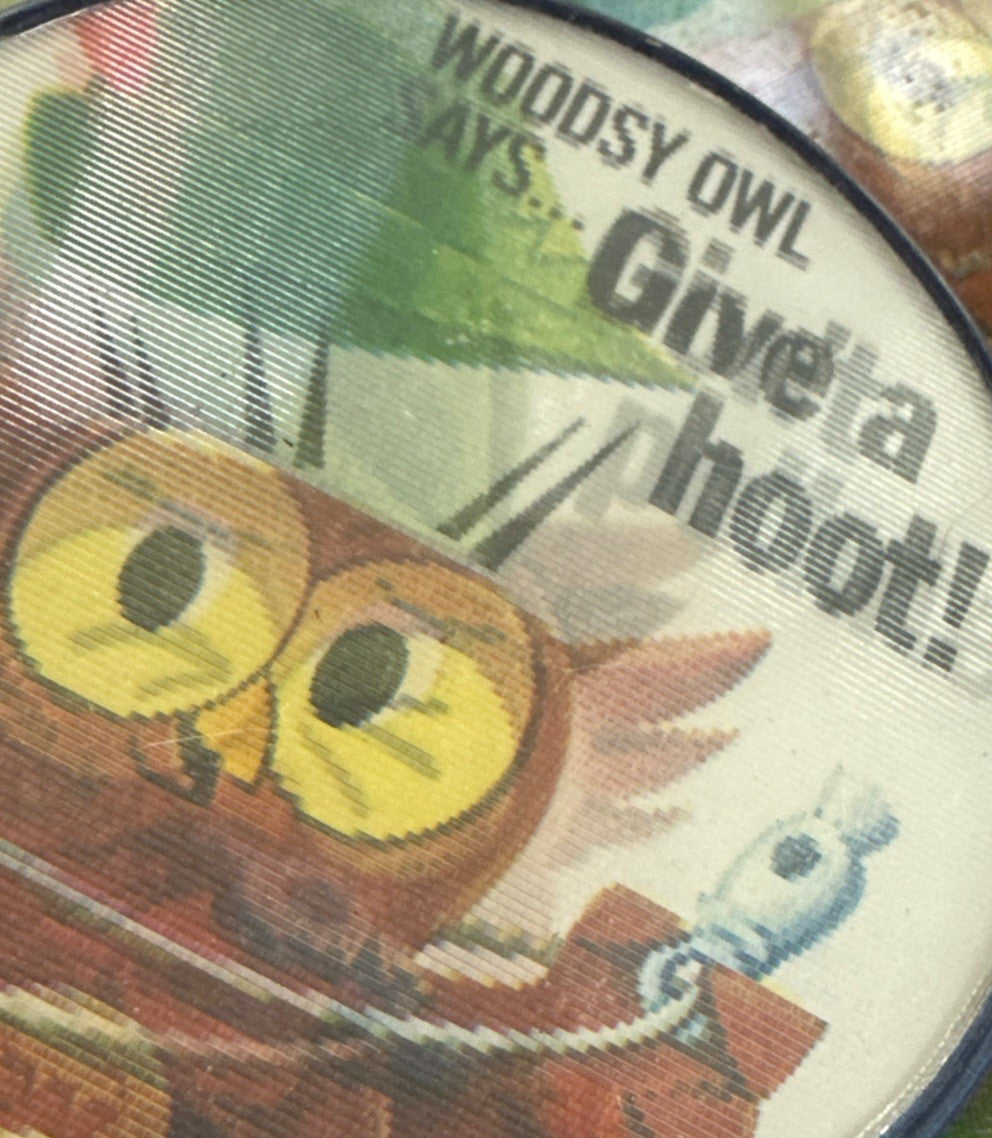 20 Vintage Vari-Vue Woodsy Owl Give A Hoot Don't Pollute Lenticular Pin-back - photo 2