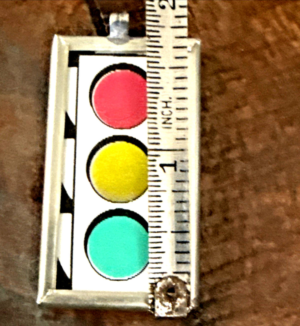 1950s traffic light Vari-Vue flicker lenticular mirrored pendant - photo 8