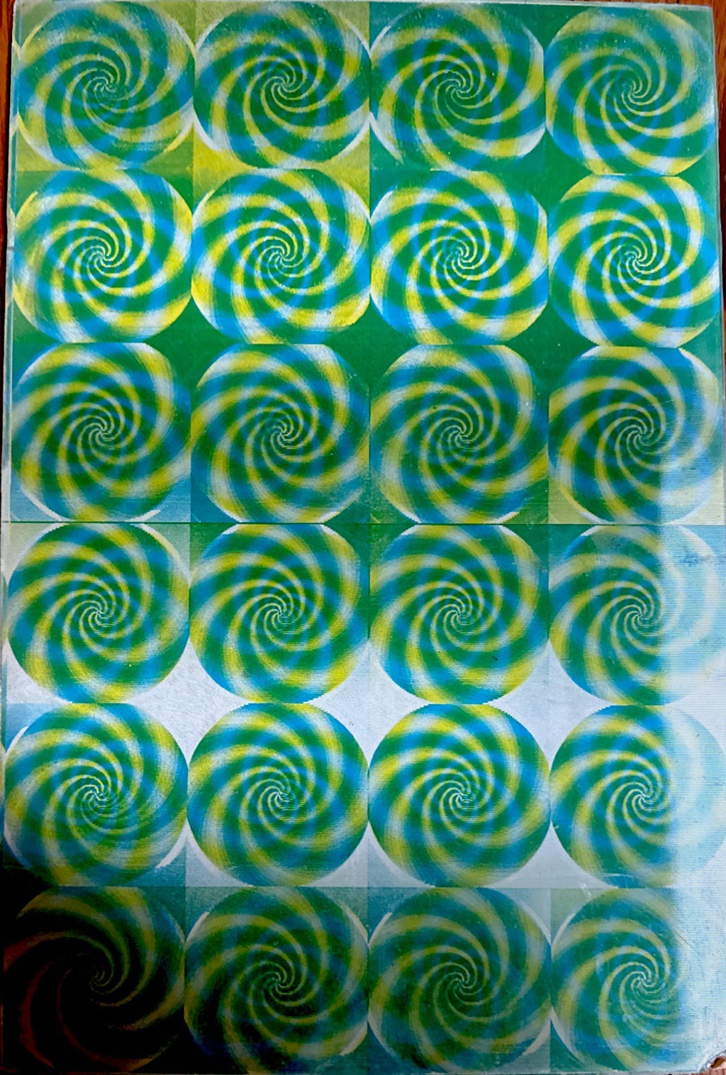 Vari-Vue psychedelic green swirls 14x16 moving motion lenticular picture - photo 6