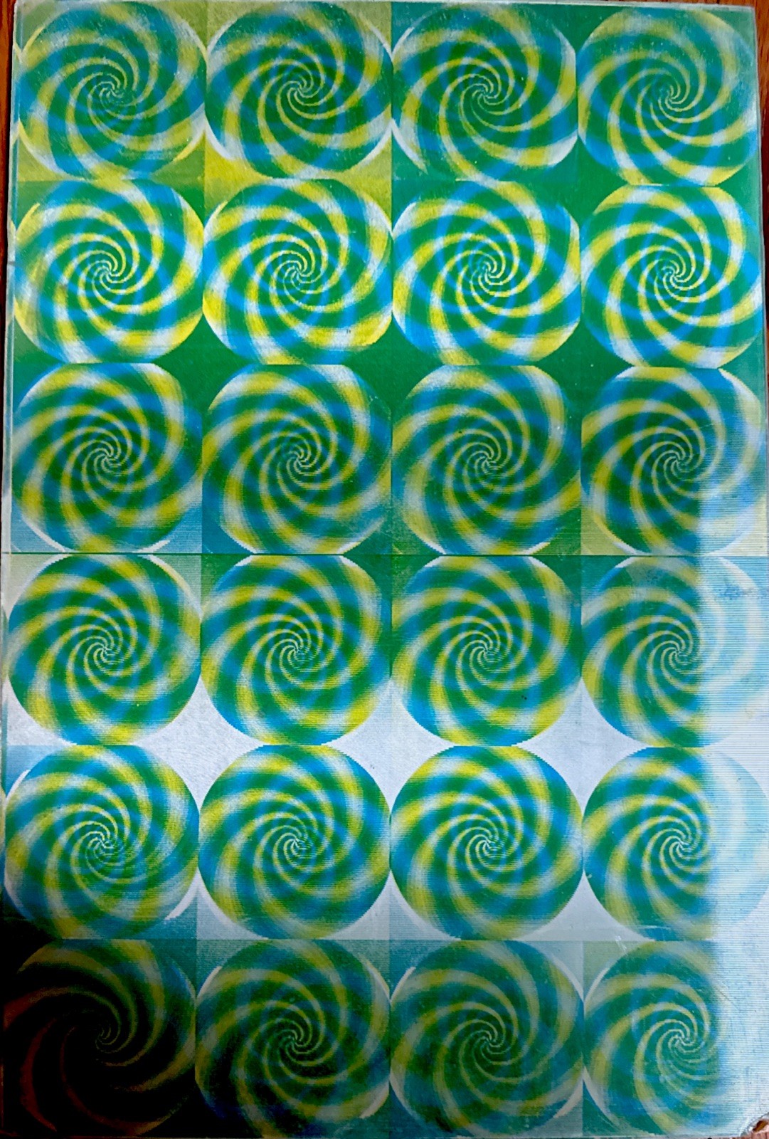 Vari-Vue psychedelic green swirls 14x16 moving motion lenticular picture - photo 6