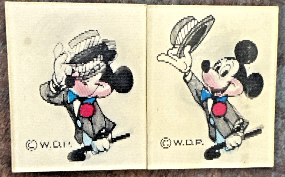 1960s CHEERIOS MICKEY MOUSE & TOP HAT VARI VUE MINT LENTICULAR FLICKER TOY PRIZE - photo 3