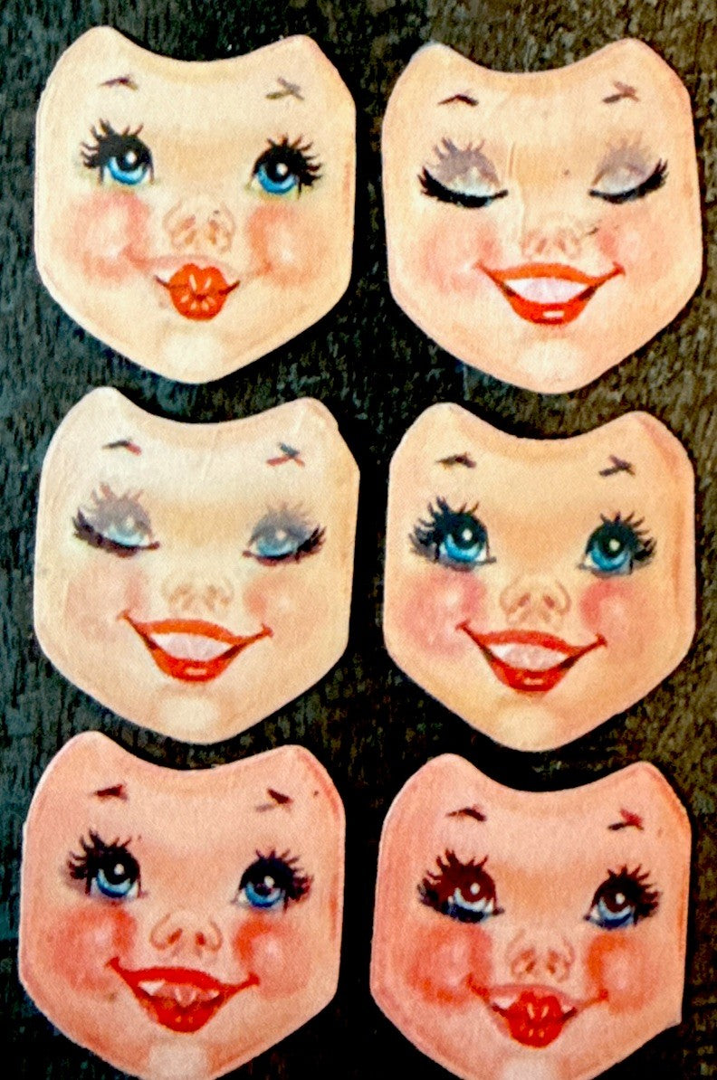 1950s bisque cookie jar Vari-Vue flicker baby faces