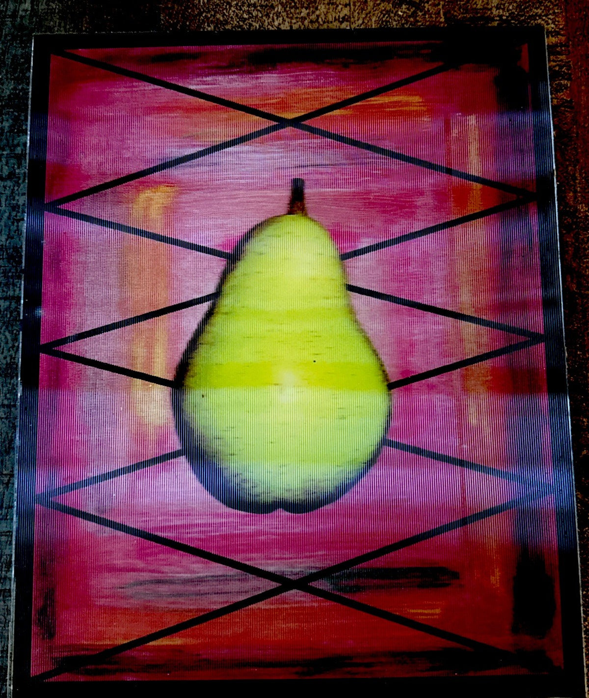 3D lenticular Depthography Robert Munn suspended pear 8x10