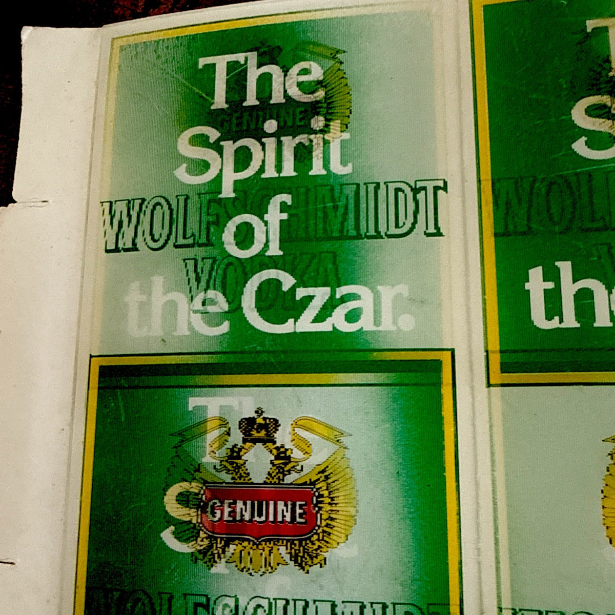 Rare Vtg Vari Vue lenticular WOLFSCHMIDT VODKA AD DISPLAY SHEET NOS - photo 4