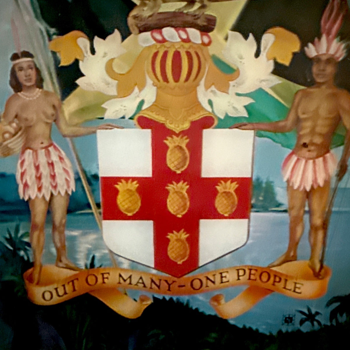 1962 Coat of Arms of Jamaica lenticular Vari-Vue 11x14 - photo 6