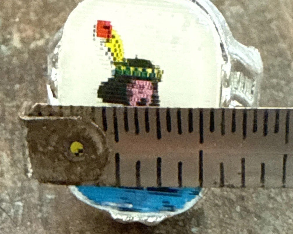 1960s Vari-Vue flicker toy prize boy paddling canoe ring - photo 7