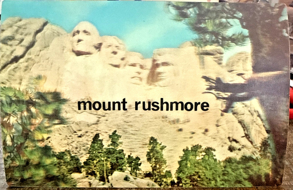 1960s Vari-Vue 3D lenticular unused Mount Rushmore postcard