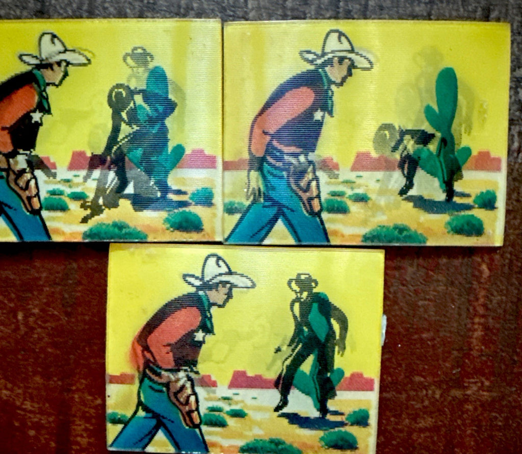 Lot of 3 1960s VARI-VUE VINTAGE WESTERN GUNSLINGER NOS RARE - photo 5