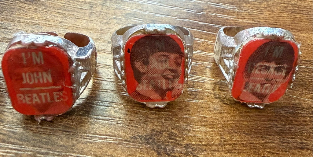 Vintage 1960s flasher flicker Beatles rings set of 4 - photo 7