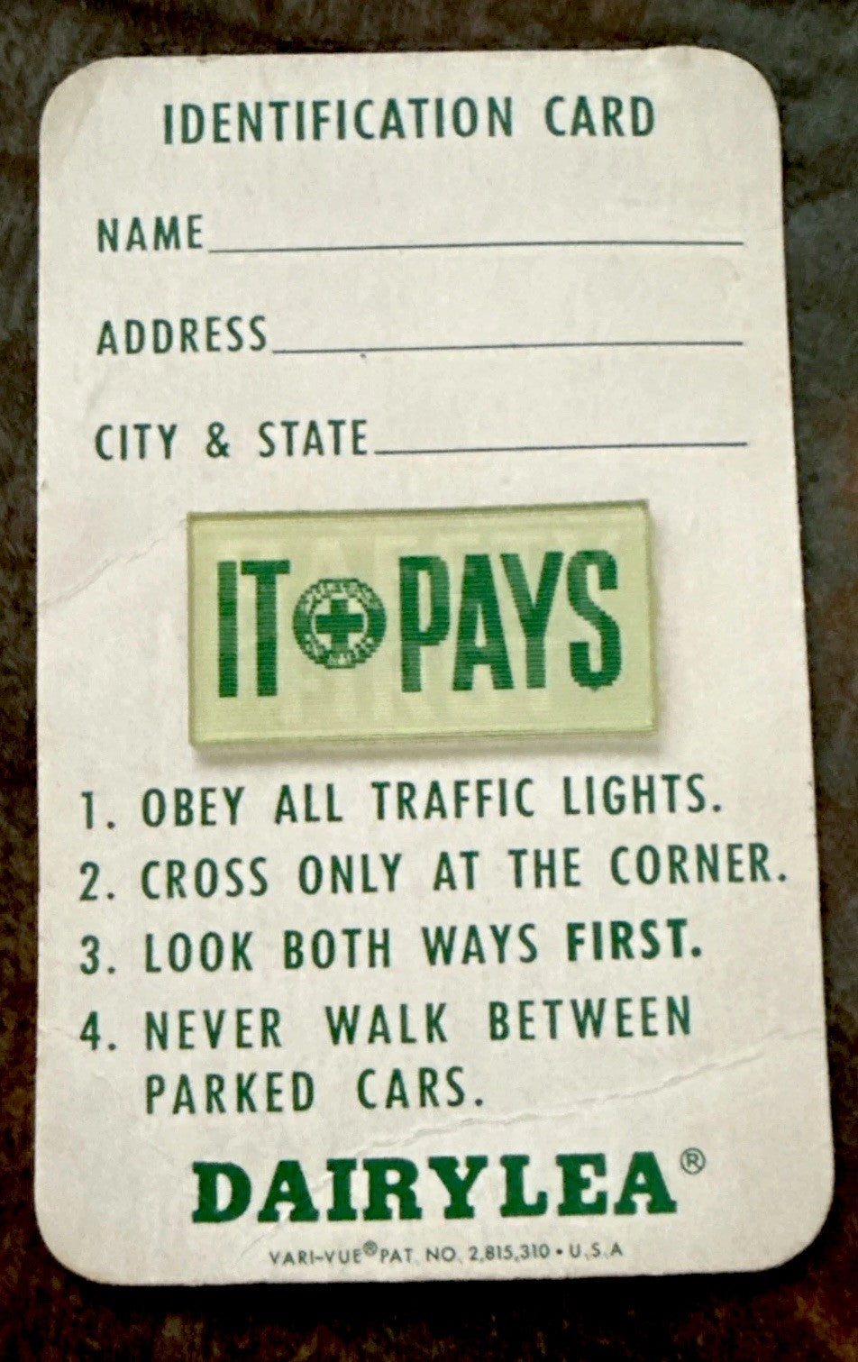 1950 VTG VARI VUE MISS DAIRYLEA ADVERTISING ID CARD WITH LENTICULAR INSERT RARE - photo 2
