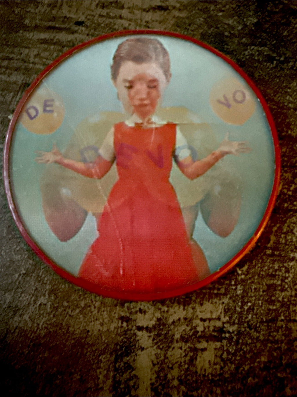 Vintage DEVO promotional Vari-Vue lenticular button - photo 2