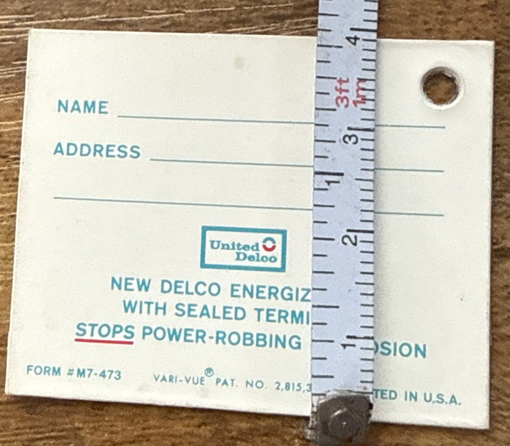 2-1960'S VARI VUE DELCO ENERGIZER LENTICULAR FLICKER ID TAGS NOS - photo 4