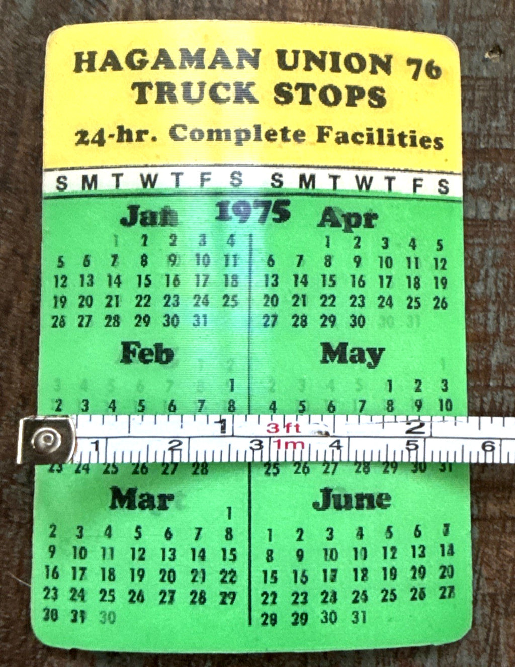 1976 Hagaman Union Truck Stops lenticular Vari-Vue calendar - photo 3