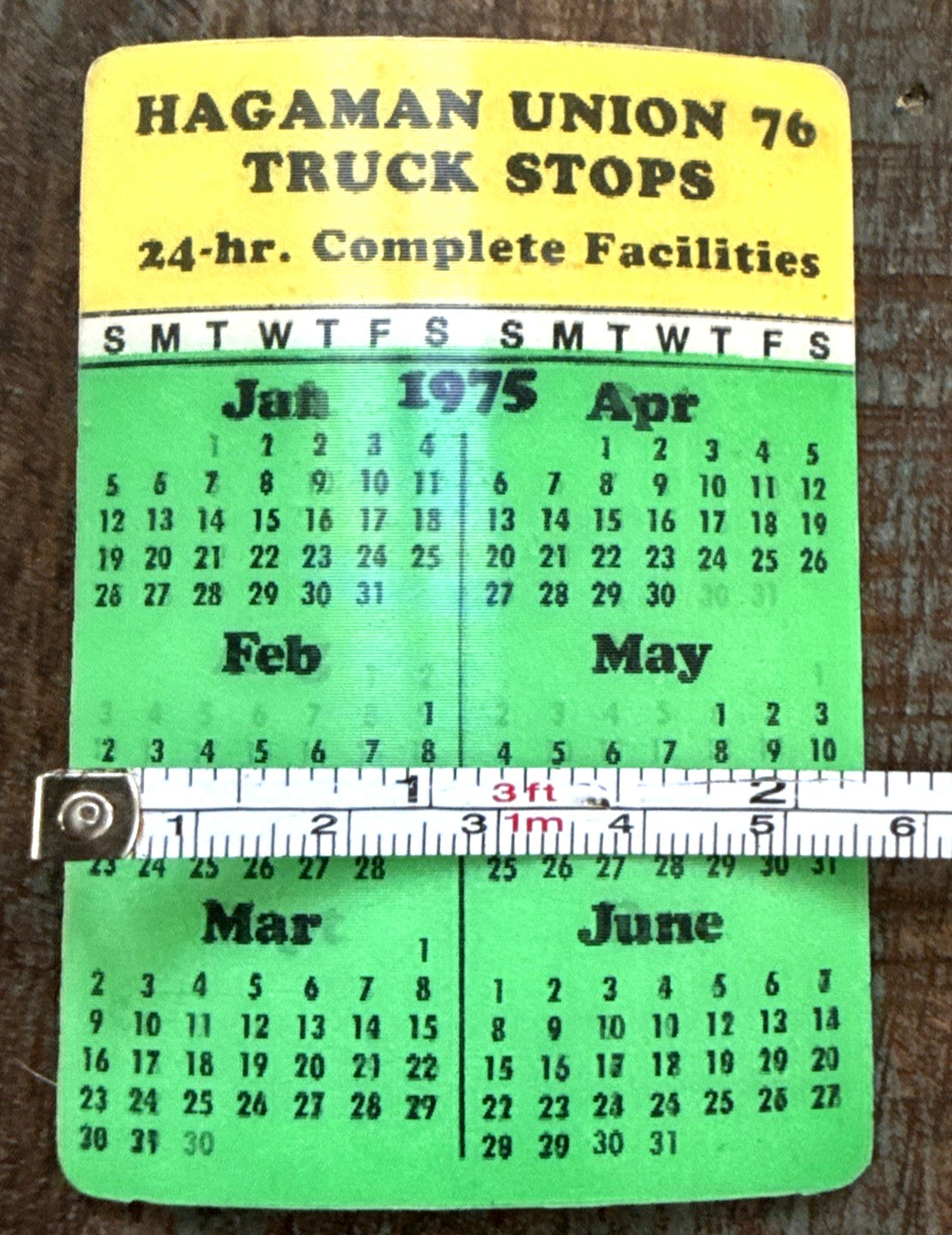 1976 Hagaman Union Truck Stops lenticular Vari-Vue calendar - photo 3