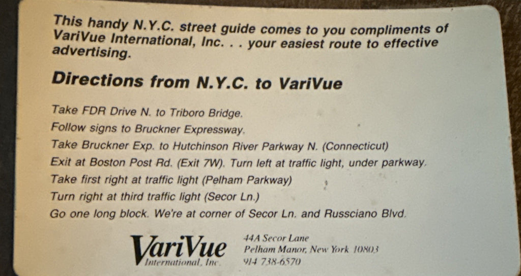 Vintage Vari-Vue New York City lenticular street guide
