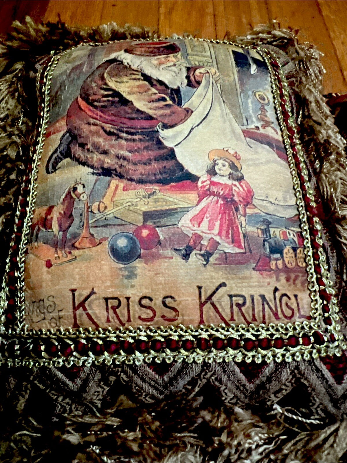 Pulvermacher Designs NY luxury Christmas pillows Kriss Kringle Santa - photo 3