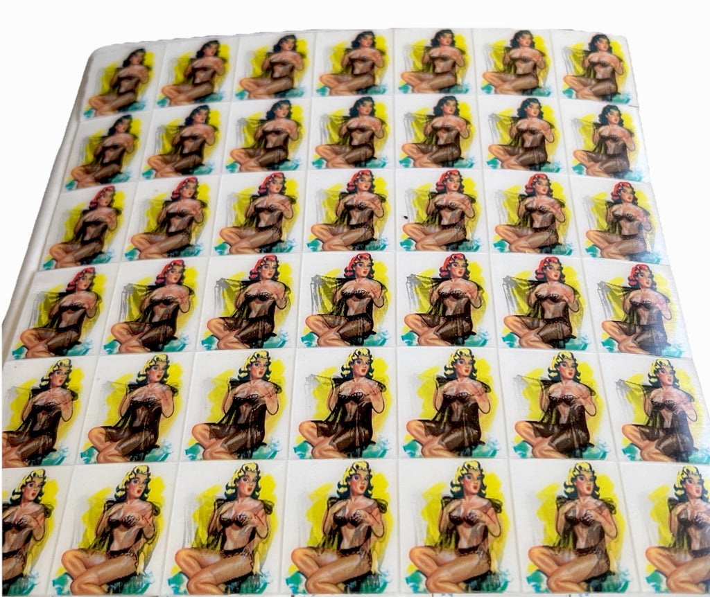 1960s Vari-Vue lenticular flicker risque black negligee uncut sheet - photo 2