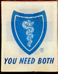 1960s Vari-Vue Blue Cross Blue Shield lenticular name tag