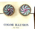 Vari-Vue Color Illusion lenticular flicker clip-on earrings
