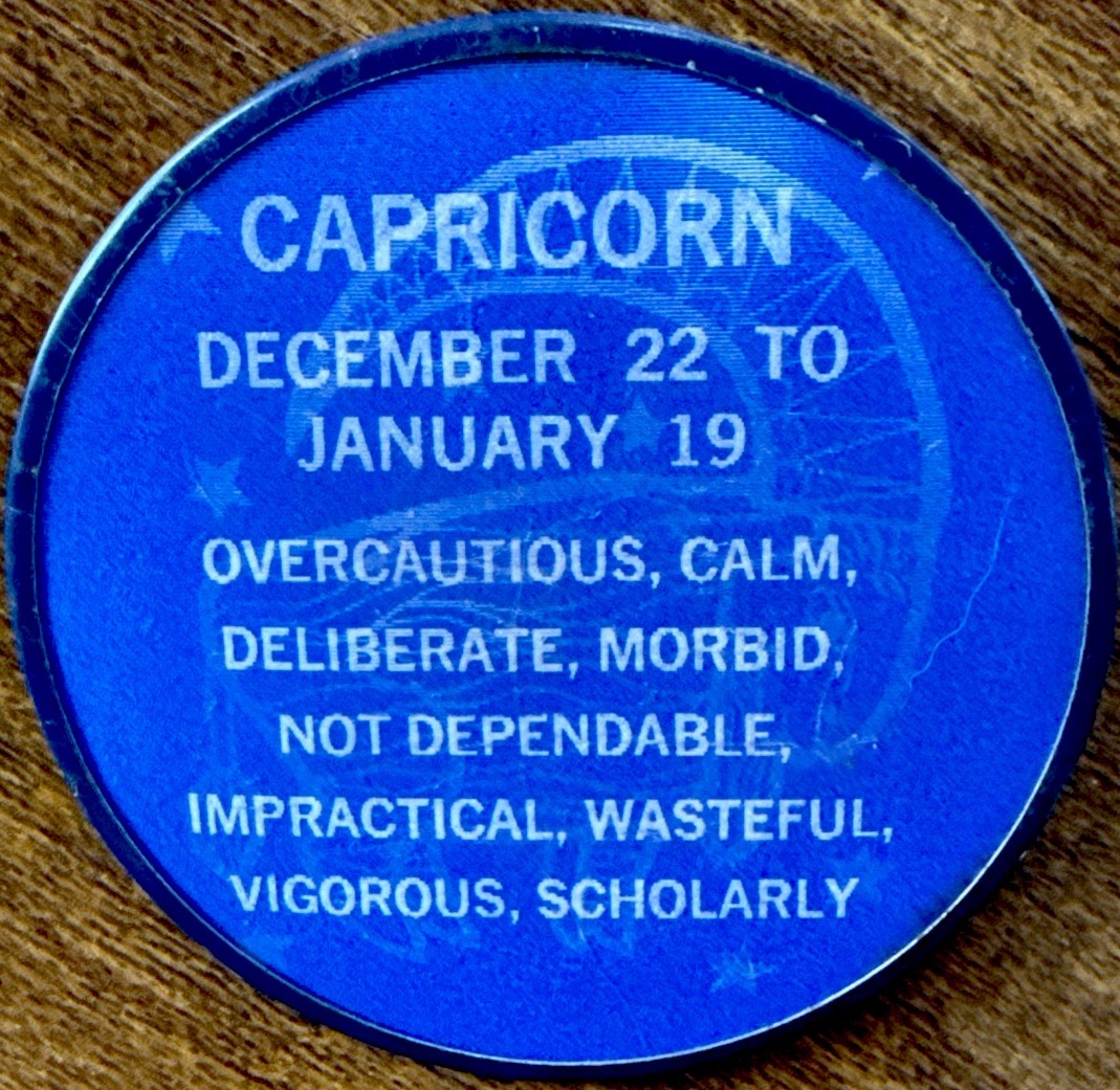 Zodiac Capricorn Vari-Vue lenticular flicker moving motion pin