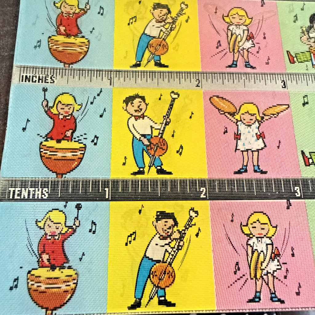 Vari-Vue 1950s musician children uncut lenticular ruler sheets - photo 2