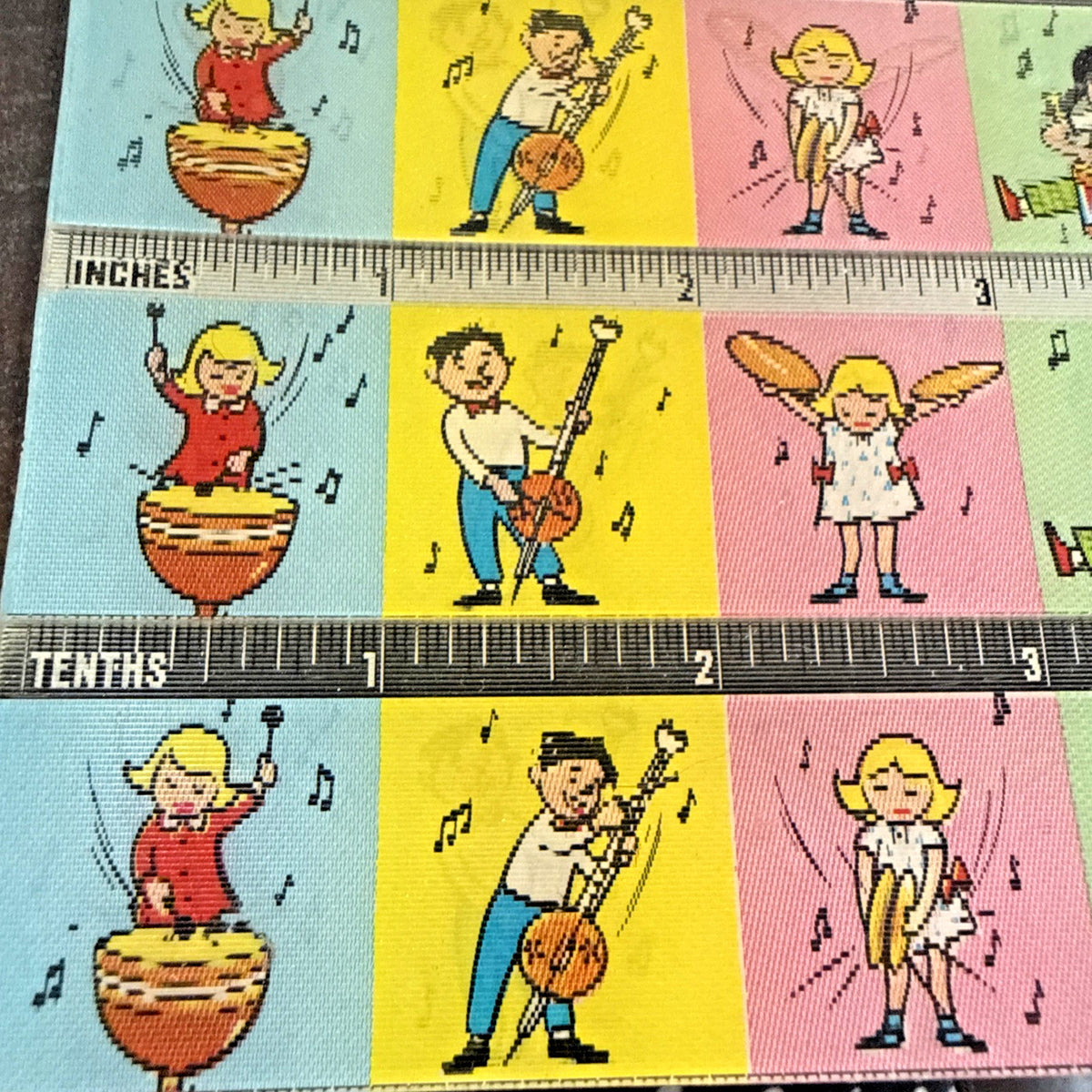 Vari-Vue 1950s musician children uncut lenticular ruler sheets - photo 2