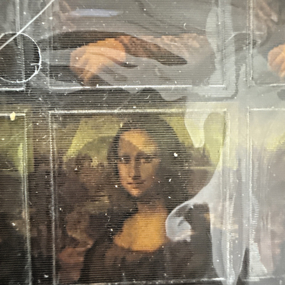 1990s German 3D lenticular Mona Lisa middle finger sticker - photo 4