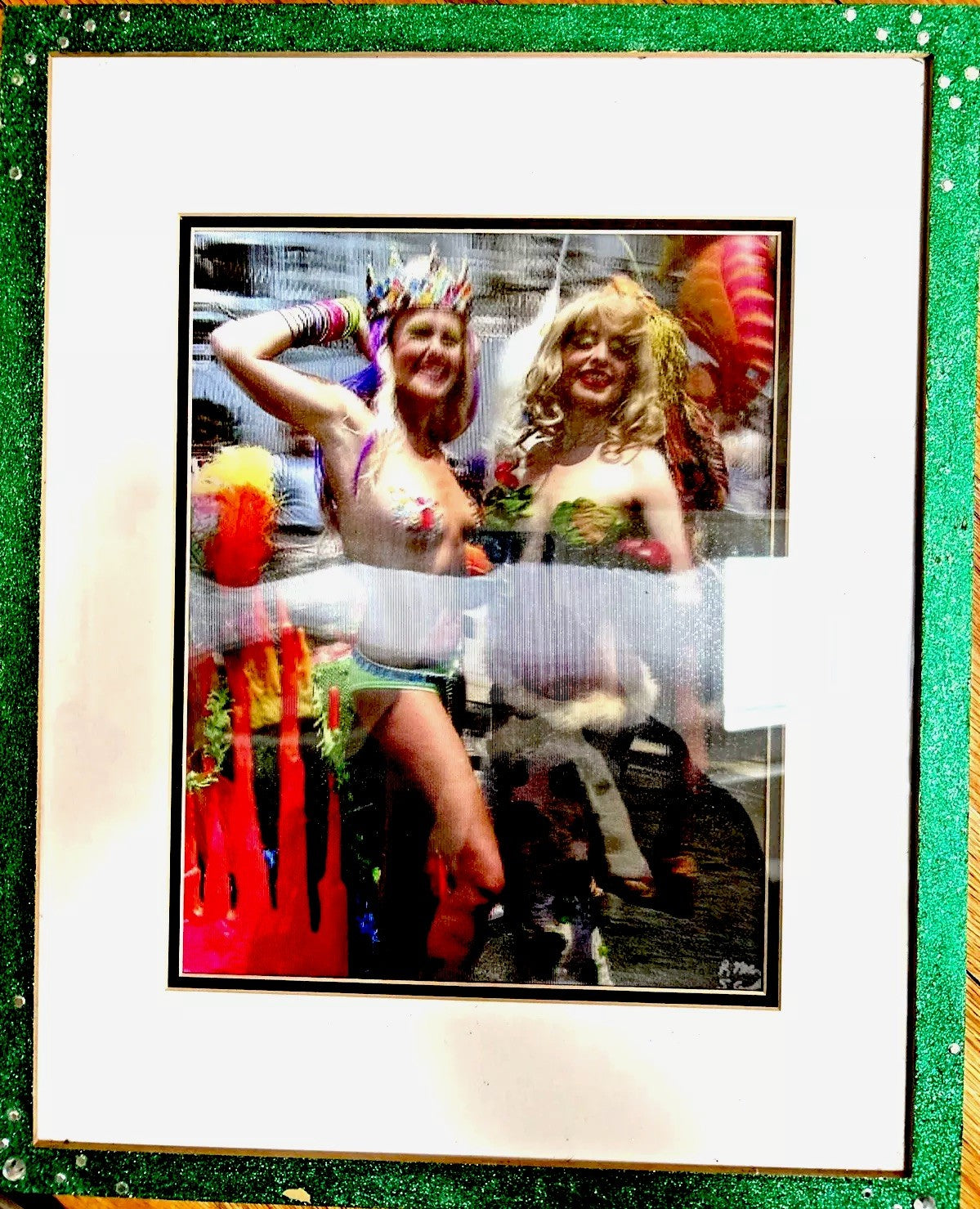 1999 Robert Munn 3D lenticular two blonde mermaids signed and framed