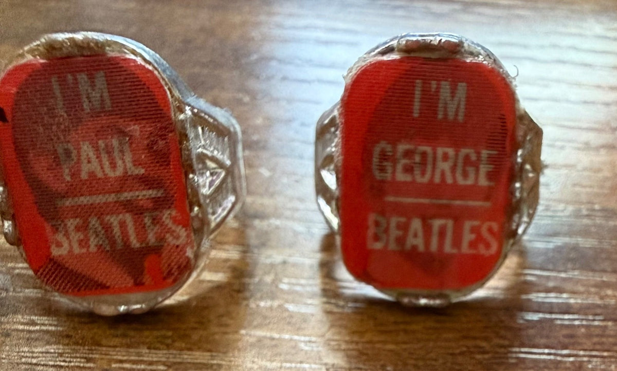 Vintage 1960s flasher flicker Beatles rings set of 4 - photo 8