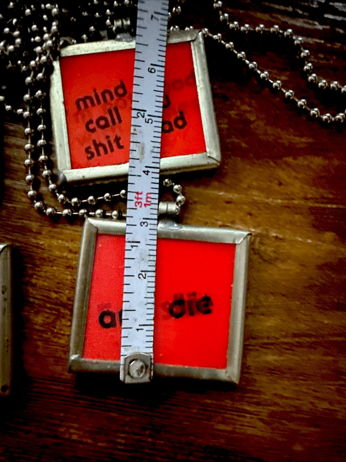 Spencers 1970s Vari-Vue sarcastic lenticular mirror back necklaces - photo 6