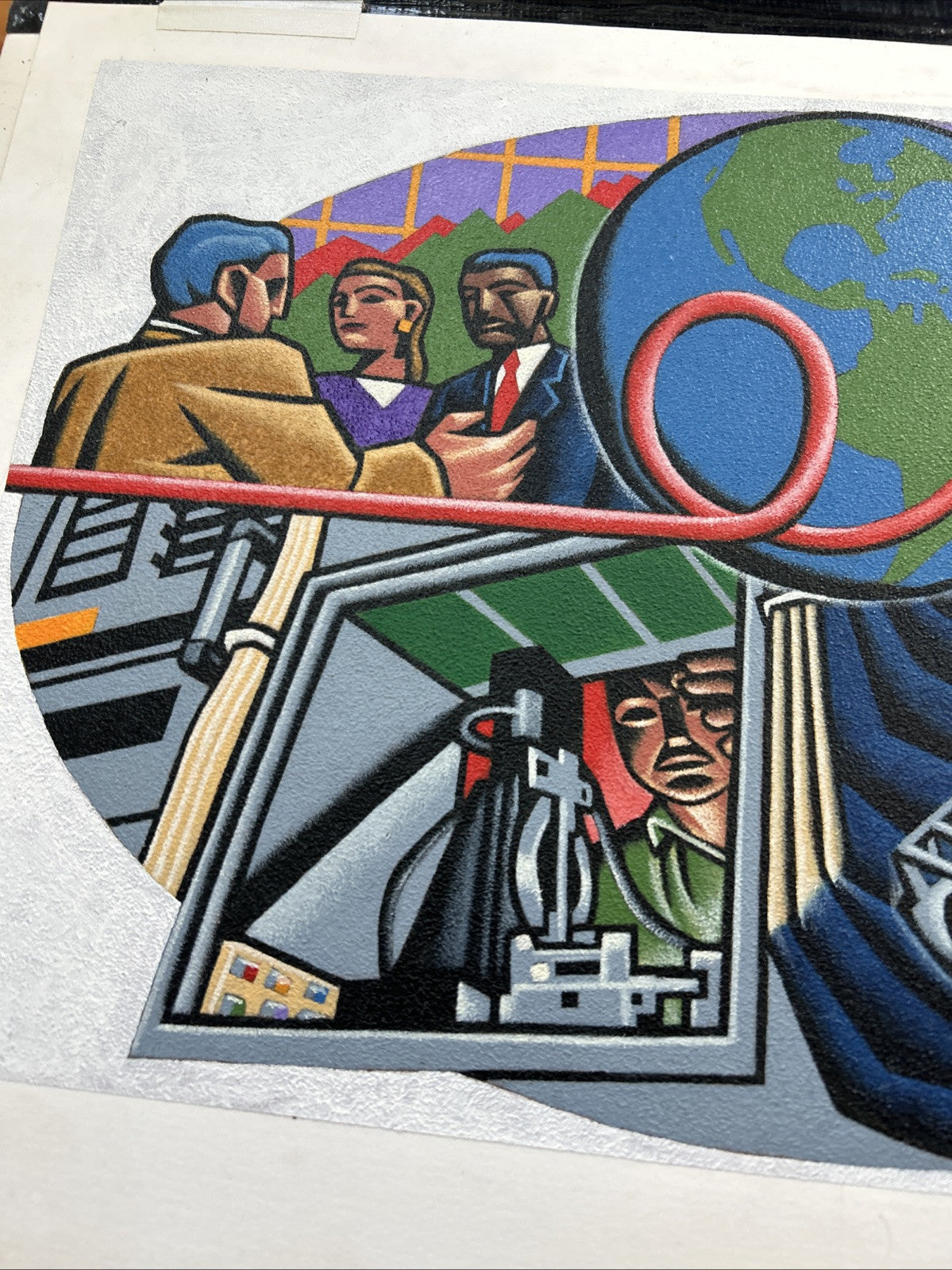 Custom Douglas Fraser bold graphic illustration pop art original painting - photo 2