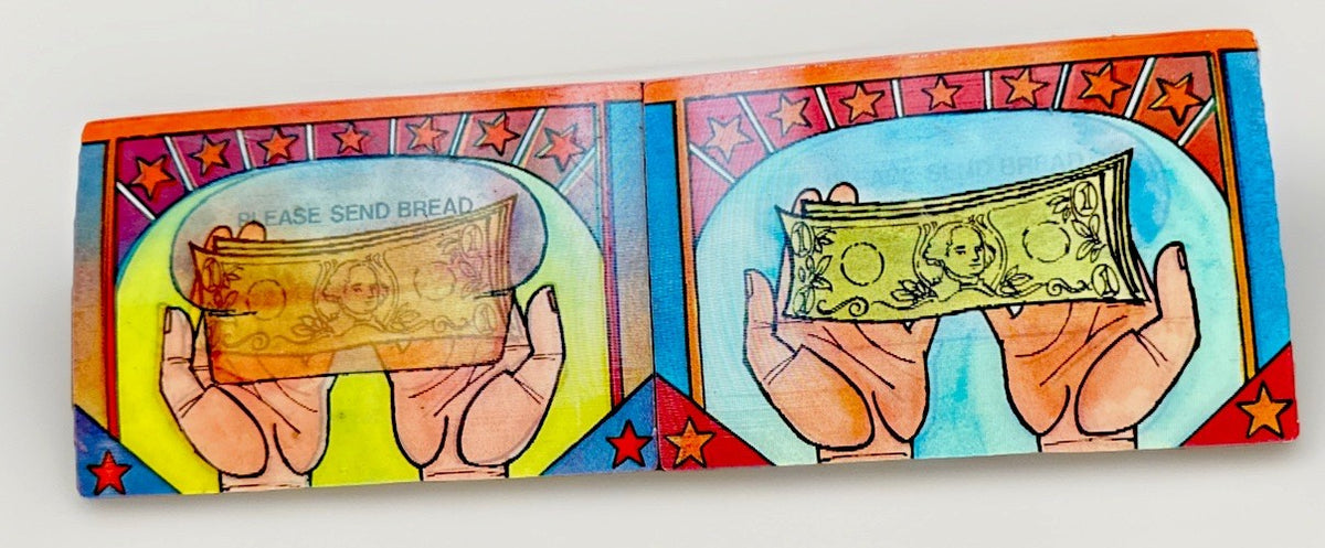 1970s Vari-Vue Passionate Plea hippy pun postcard