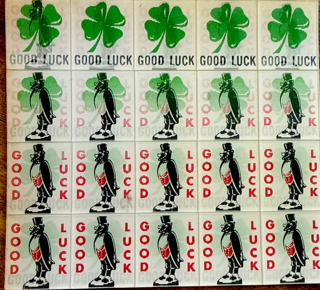 1960s Vari-Vue Old Crow good luck lenticular uncut sheet of 20