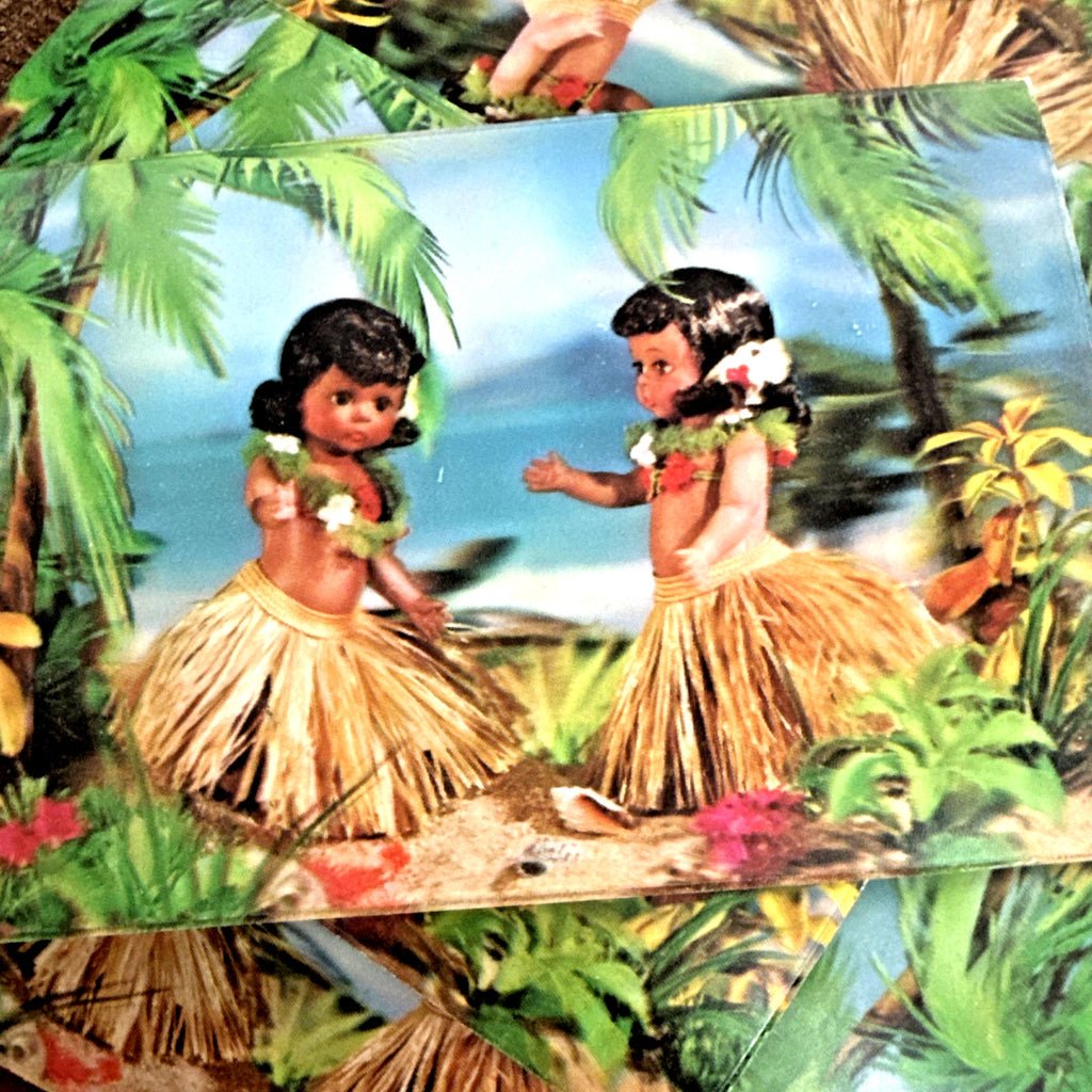 12 PC LOT 1950s VARI VUE LENTICULAR HAWAII ALOHA HULA GIRLS UNUSED POSTCARDS NOS - photo 5