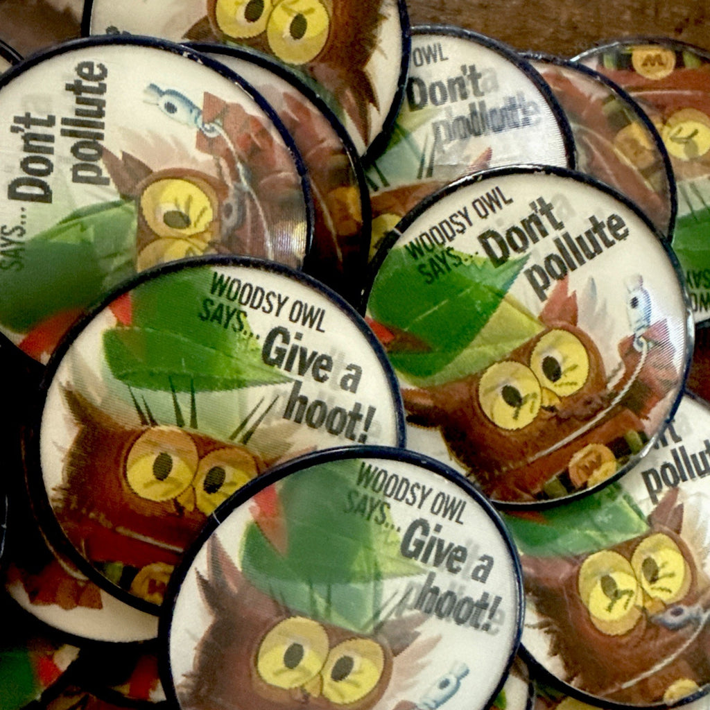 20 Vintage Vari-Vue Woodsy Owl Give A Hoot Don't Pollute Lenticular Pin-back - photo 4