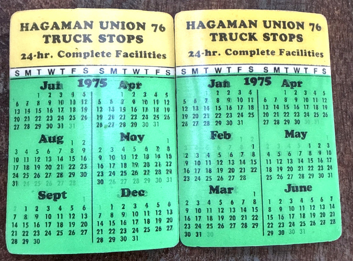 1976 Hagaman Union Truck Stops lenticular Vari-Vue calendar