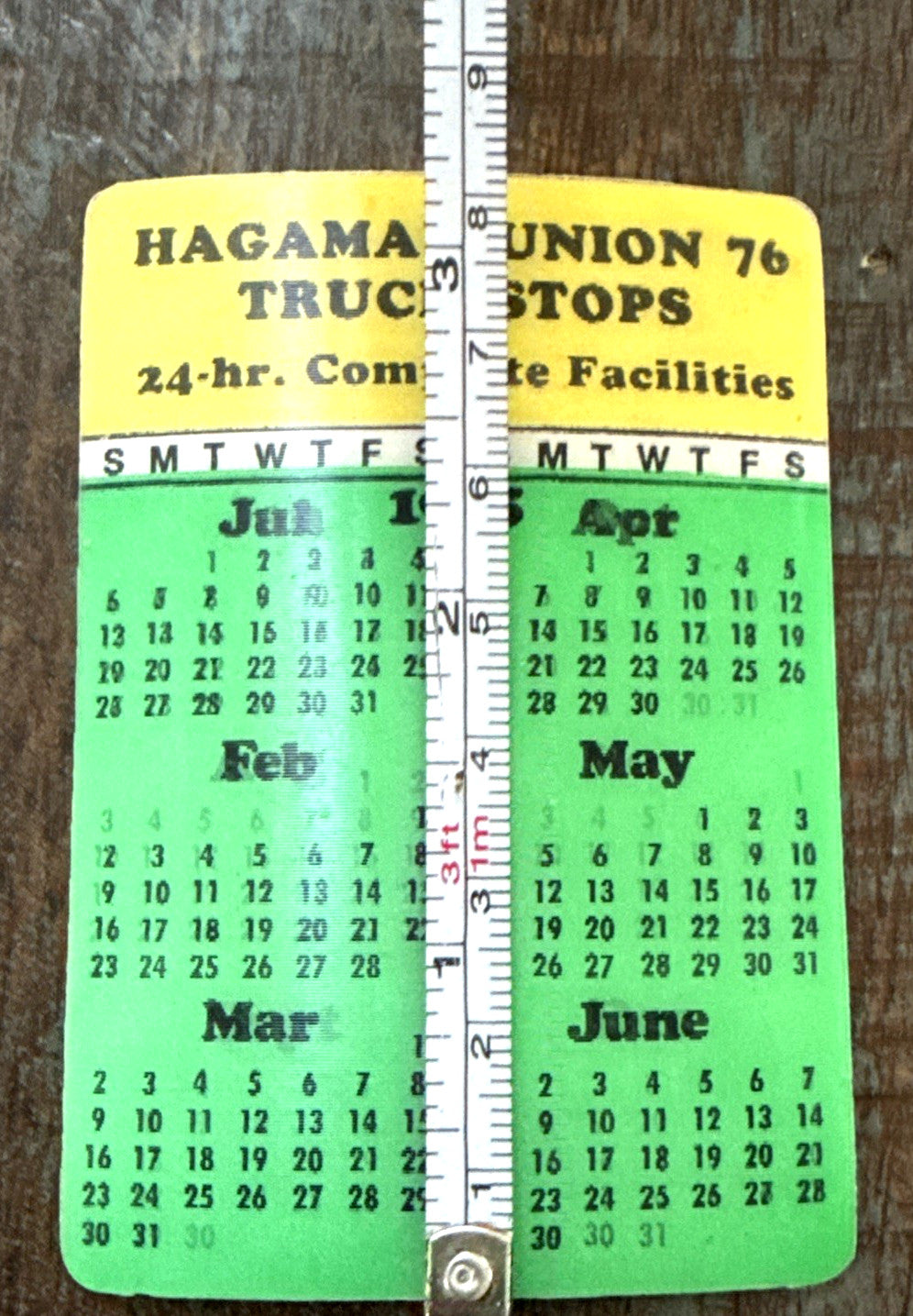 1976 Hagaman Union Truck Stops lenticular Vari-Vue calendar - photo 4