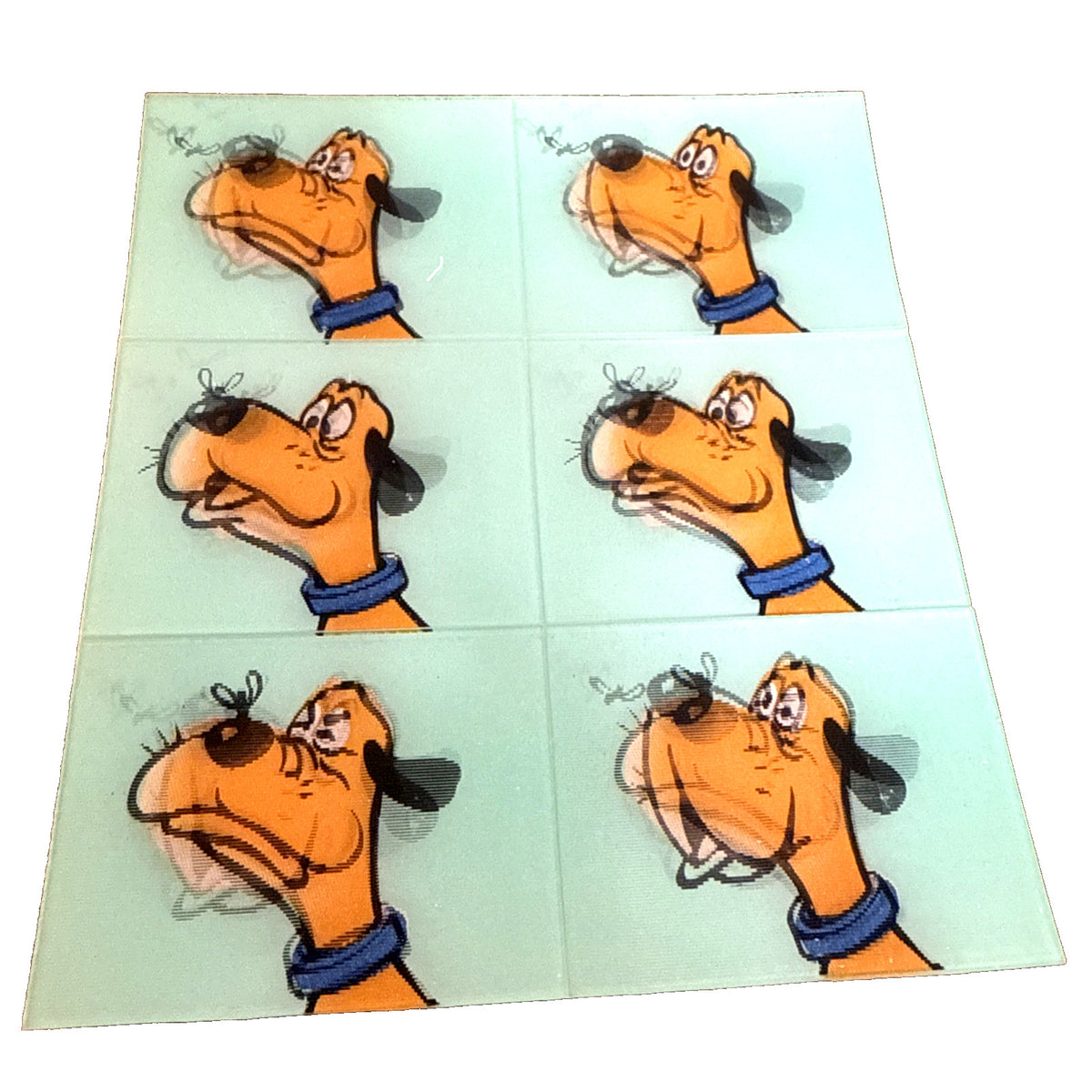 DOG FIGHTS FLY 1960'S VARI-VUE MOTION ANIMATION LENTICULAR UNCUT SHEET OF 6 NOS - photo 4