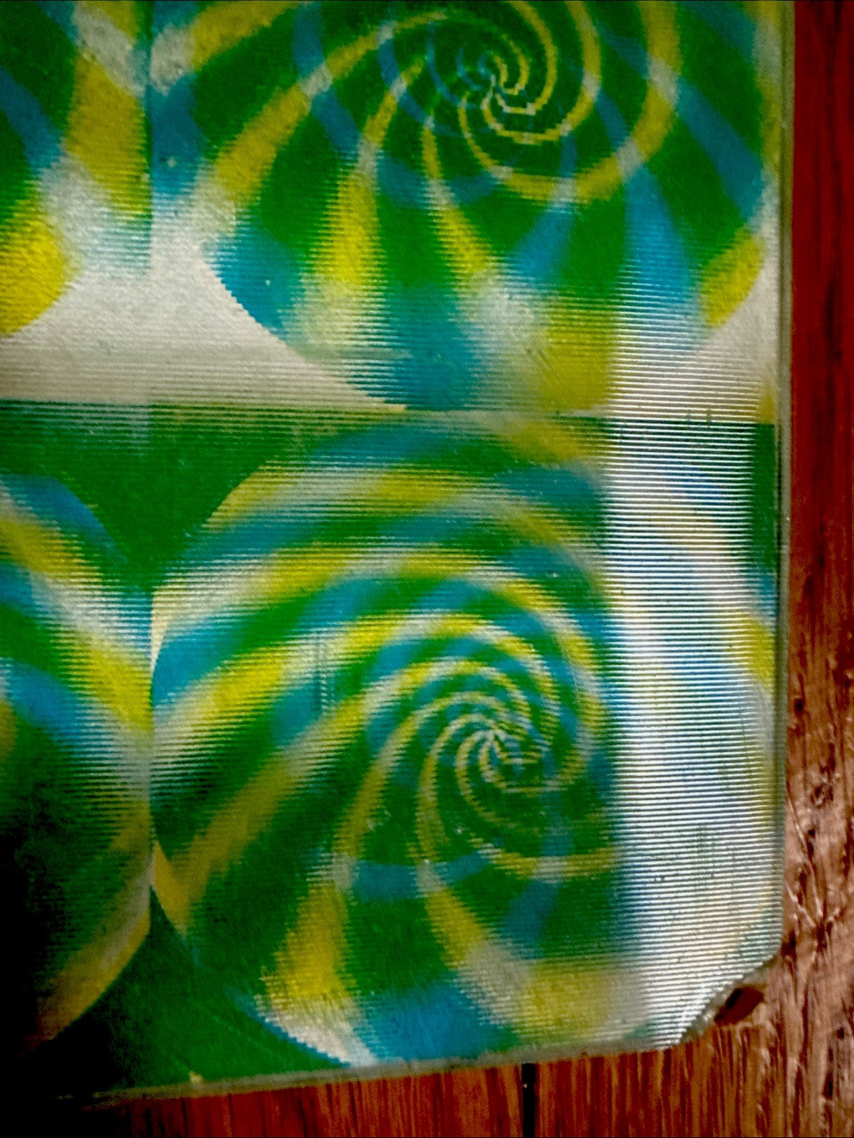 Vari-Vue psychedelic green swirls 14x16 moving motion lenticular picture - photo 7