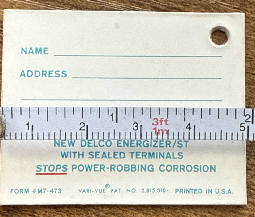 2-1960'S VARI VUE DELCO ENERGIZER LENTICULAR FLICKER ID TAGS NOS - photo 3