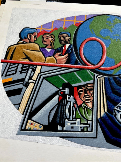 Douglas Fraser graphic illustration pop art original painting - photo 2