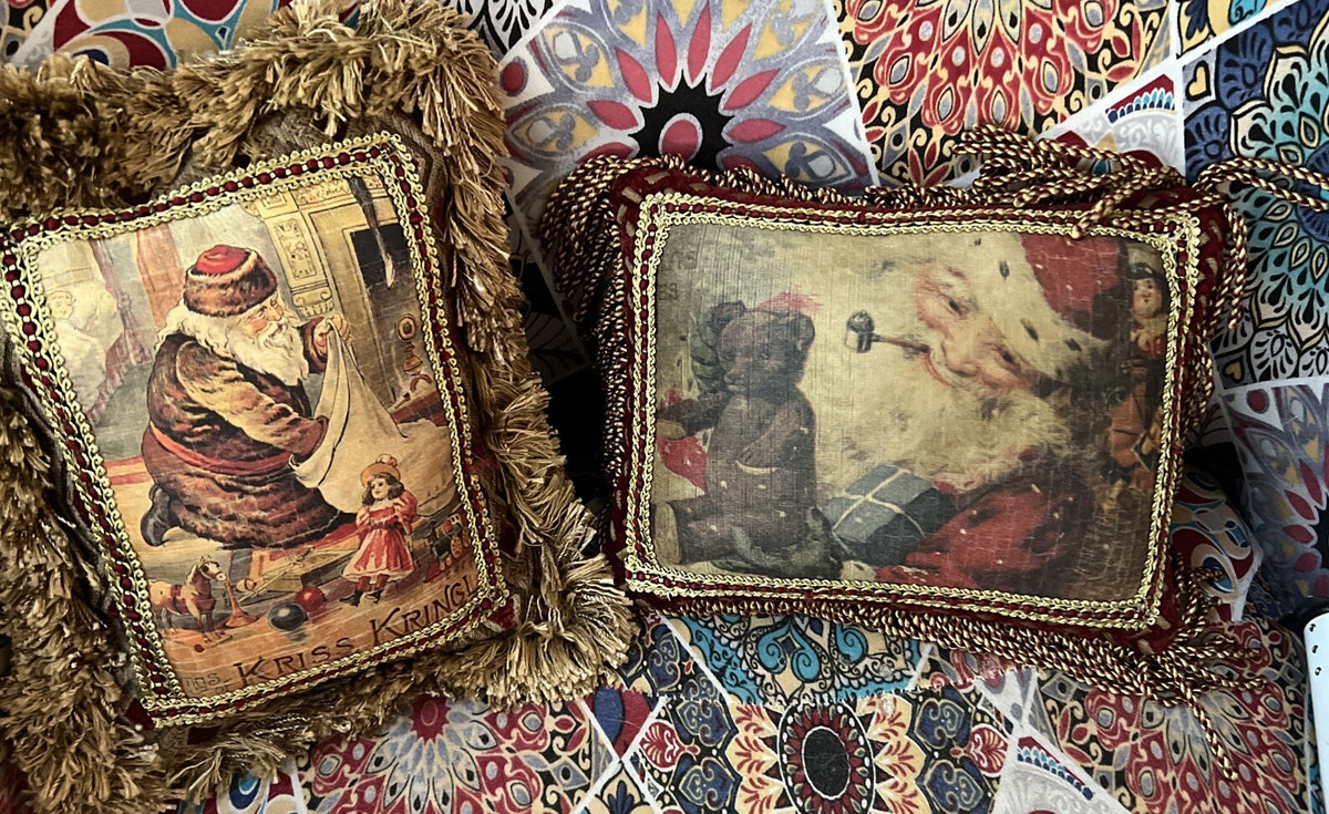 Pulvermacher Designs NY luxury Christmas pillows Kriss Kringle Santa - photo 11