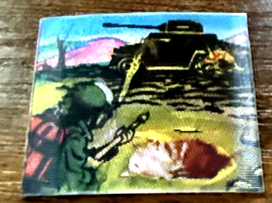1960S VARI VUE MIO RARE WAR BATTLE SCENE SET OF 6 TILES FLICKERS LENTICULAR - photo 9