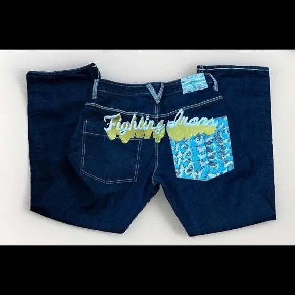 Vintage Artful Dodger Y2K baggy denim jeans embroidered size 34