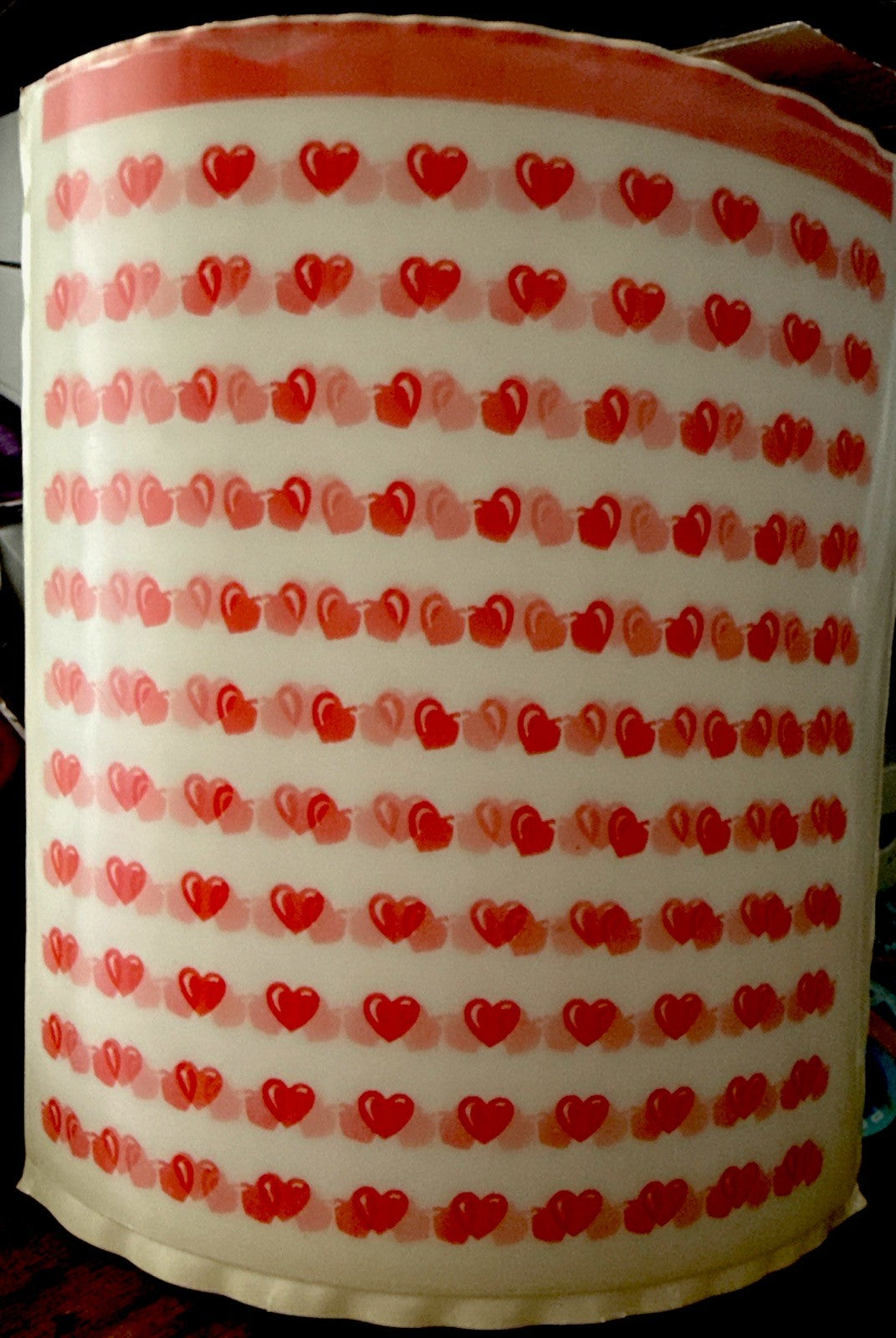 Vintage Vari-Vue lenticular full uncut sheet moving hearts
