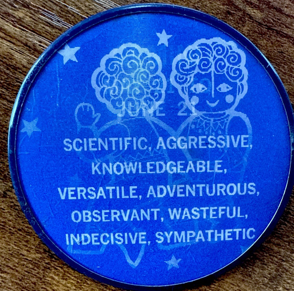 Zodiac Gemini Vari-Vue lenticular flicker moving motion pin - photo 3