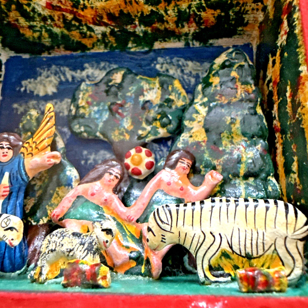 Adam and Eve retablo signed Tobial Coceras 1990 - photo 6