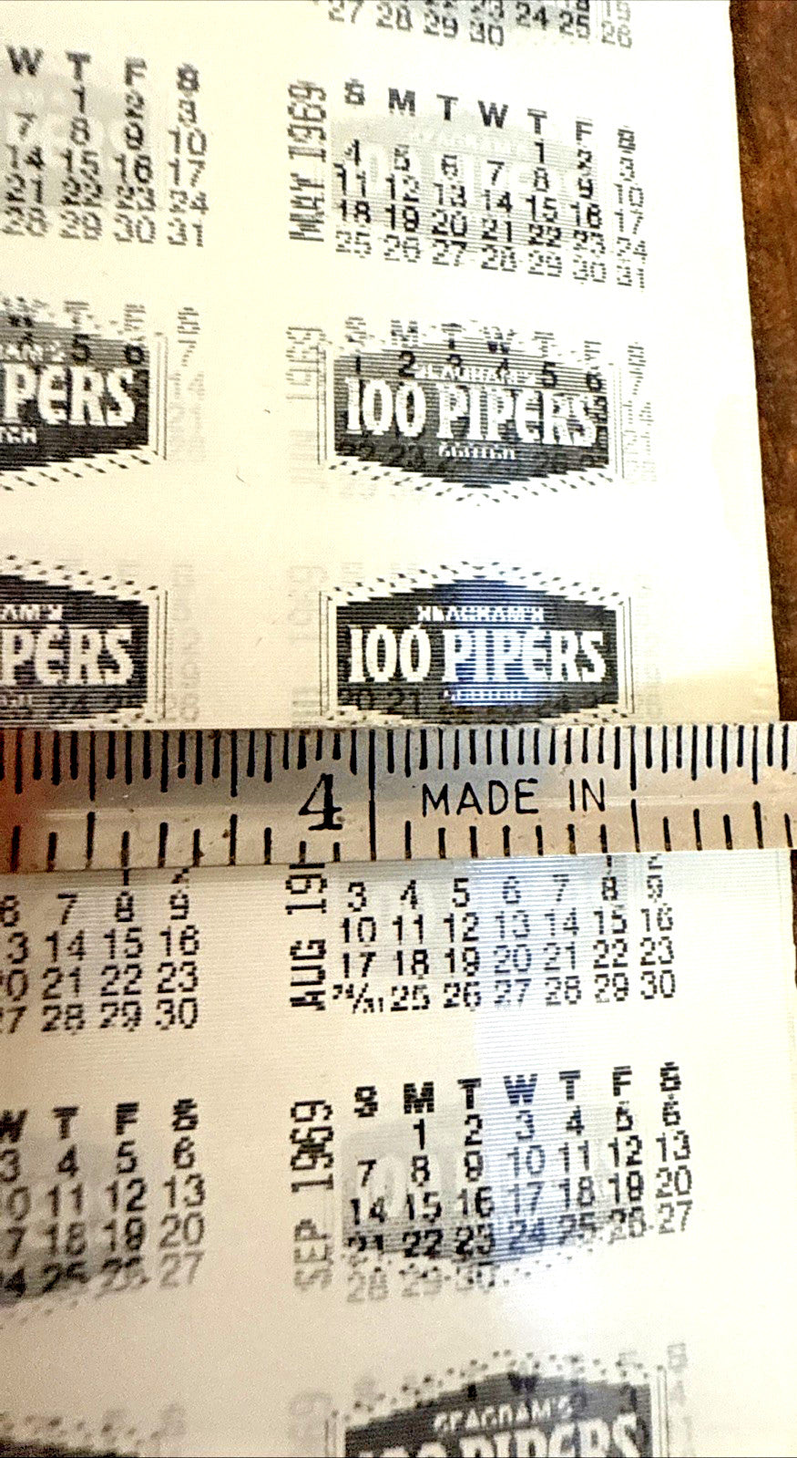 RARE 1969 VARI VUE RARE SEAGRAMS 100 PIPERS SCOTCH LENTICULAR CALANDER NOS - photo 5