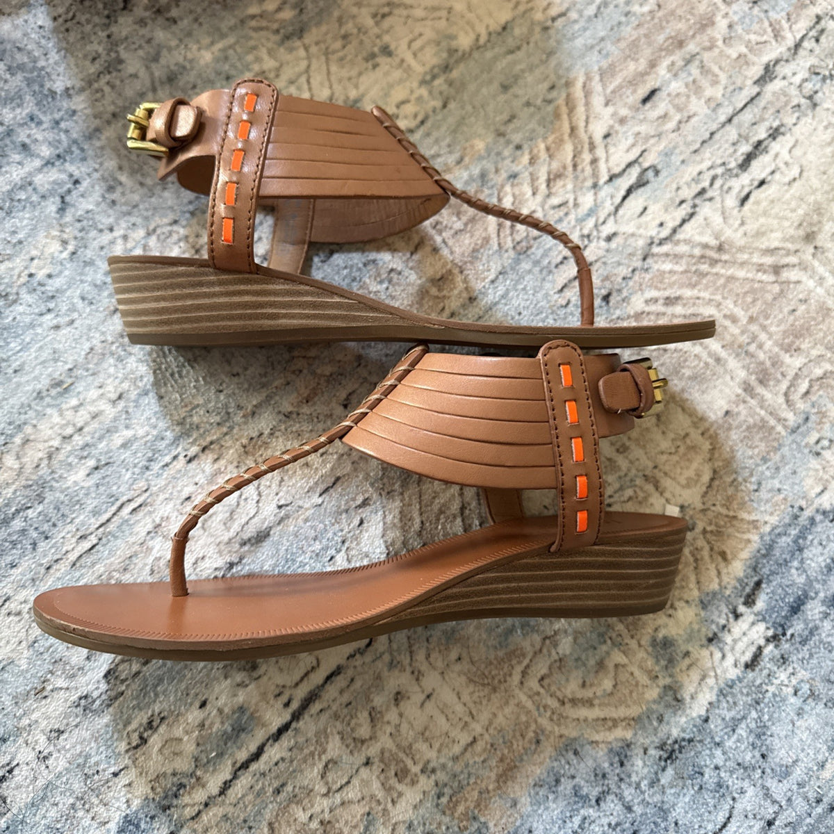 Coach sandals India veg leather ginger wedge size 5M new - photo 7