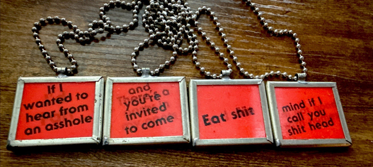 Spencers 1970s Vari-Vue sarcastic lenticular mirror back necklaces - photo 2